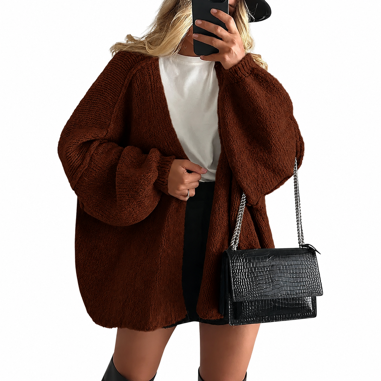 PrettyGarden Women's Oversized Cardigan Sweater - Lightweight Knit