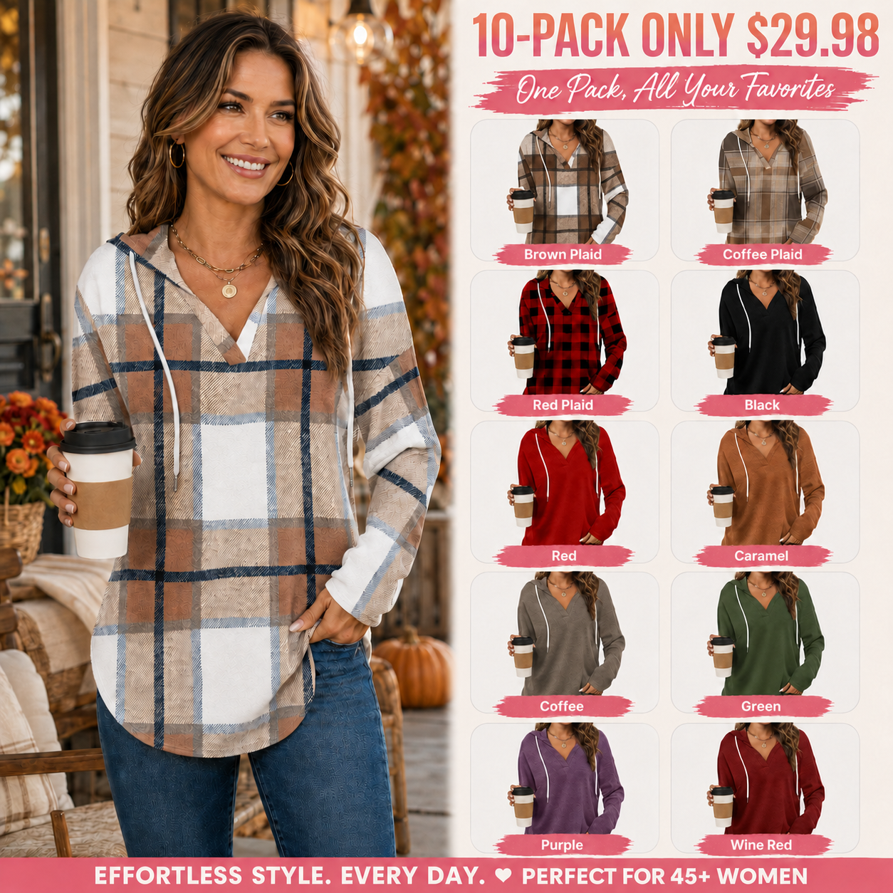 ⚡FINAL SALE⚡- Women's Oversized Long Sleeve Tops Hoodies