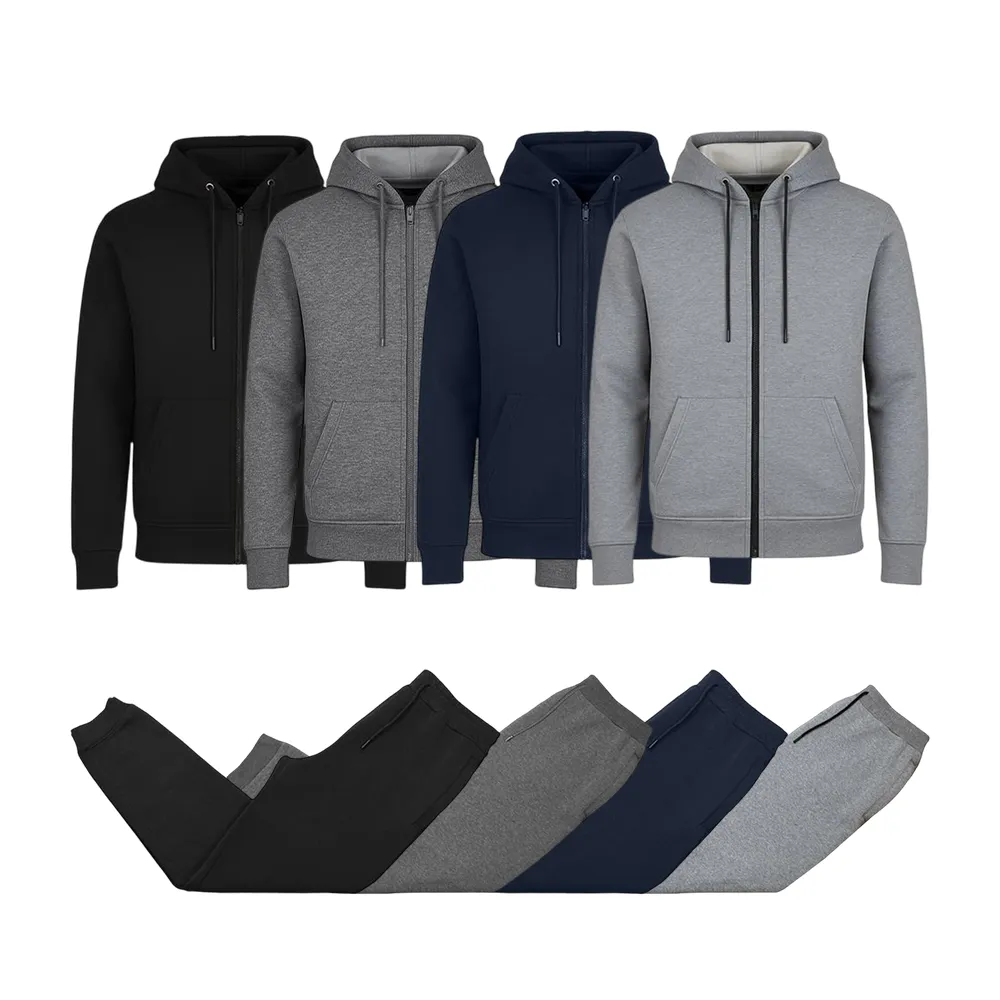 Men’s Multi Pack Fleece Zip Hoodie & Jogger Sets