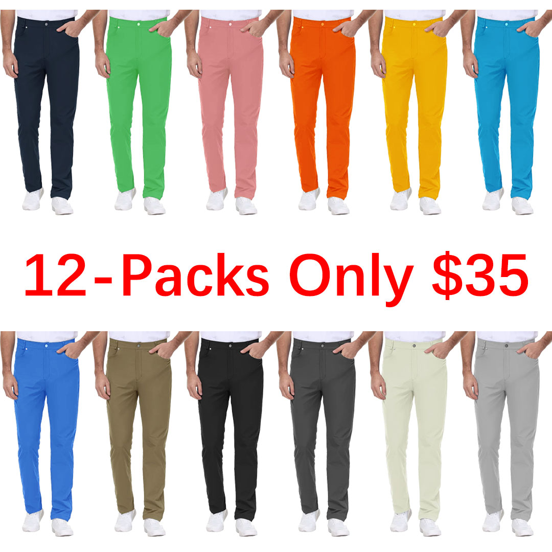 🔥PROMOTION LAST DAY🔥Men's Stretch Golf Pants Lightweight Quick Dry Work Casual Dress Pants 6 Pack
