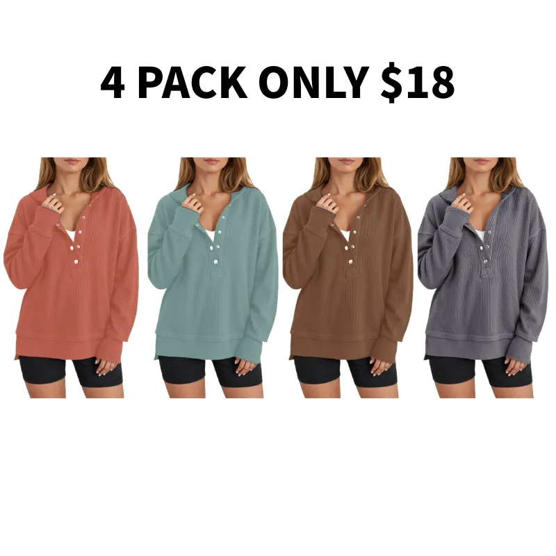 Womens Fashion V Neck Sweatshirt