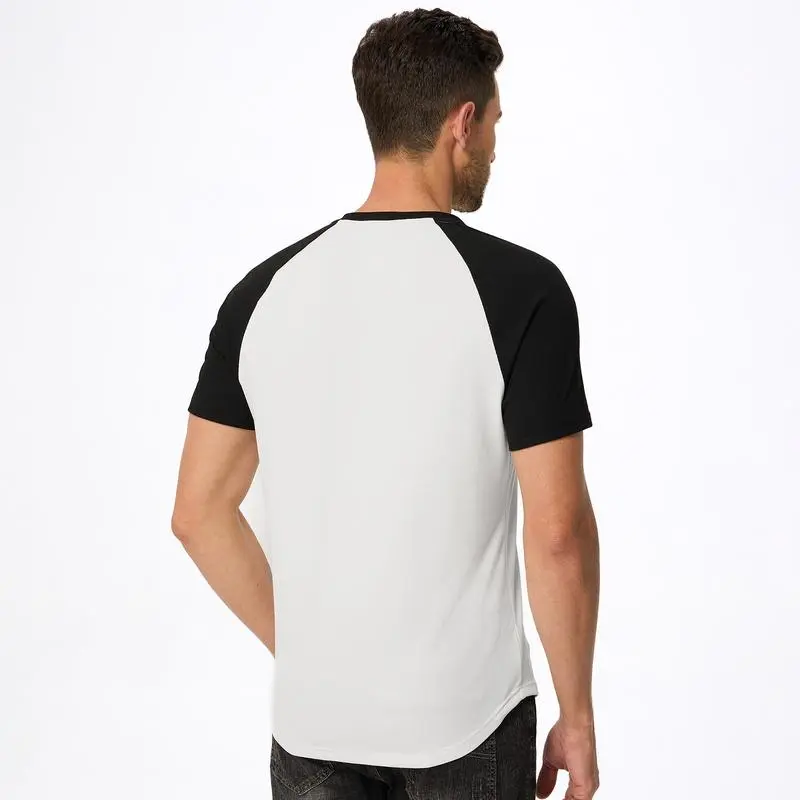 Men's V-Neck Longline Henley Muscle Tee