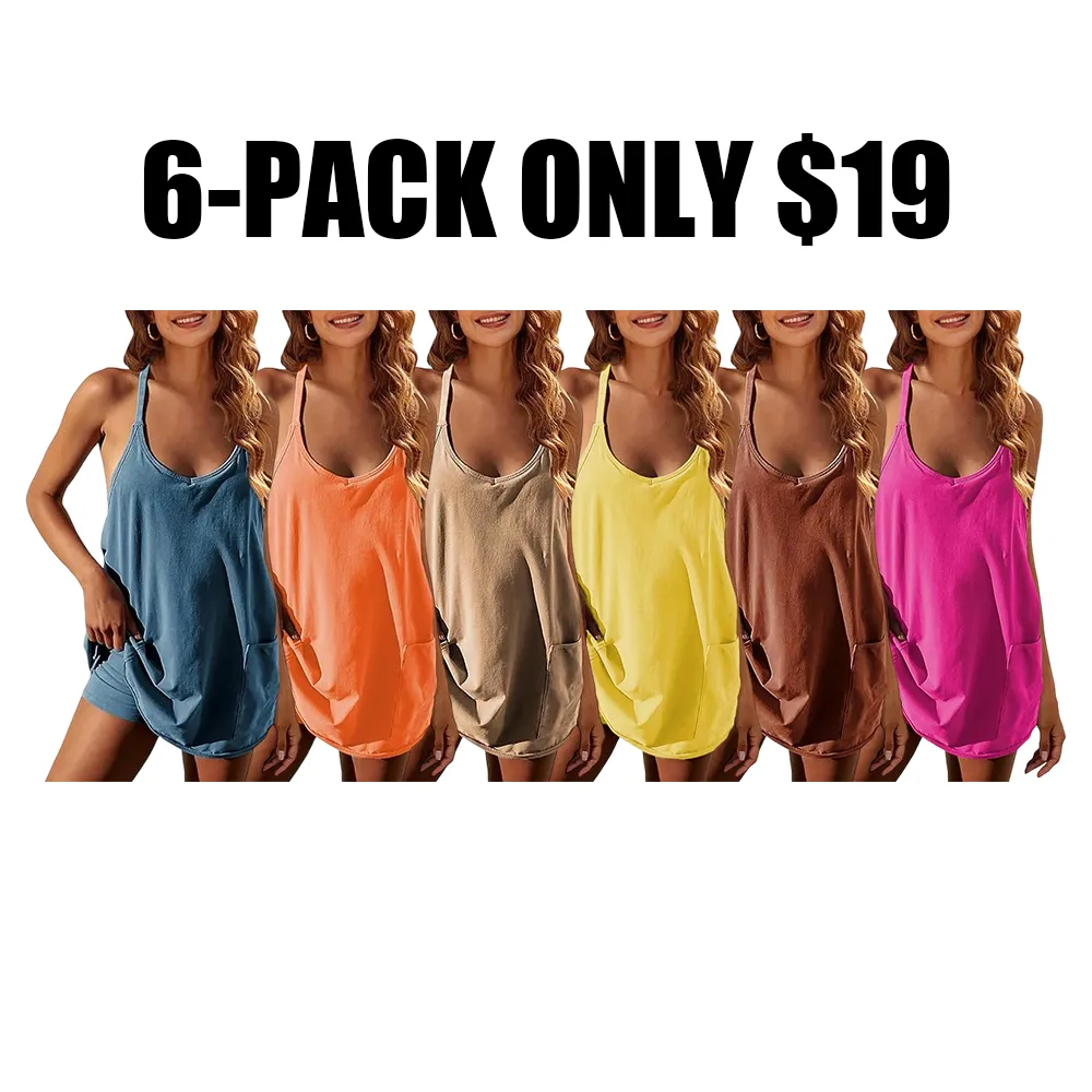Women's Summer Sleeveless Mini Dress Athletic Spaghetti Strap
