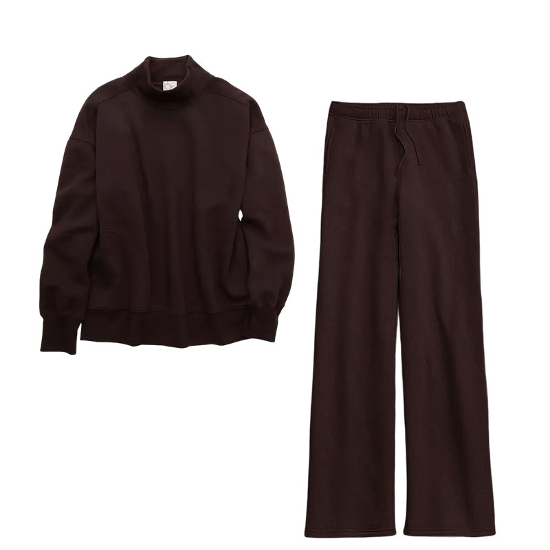 🔥 6-Color 6-Set - $26.9 Today 🔥Cloud Fleece Oversized Mockneck Sweatshirt+Barrel Sweatpant Matching Sets