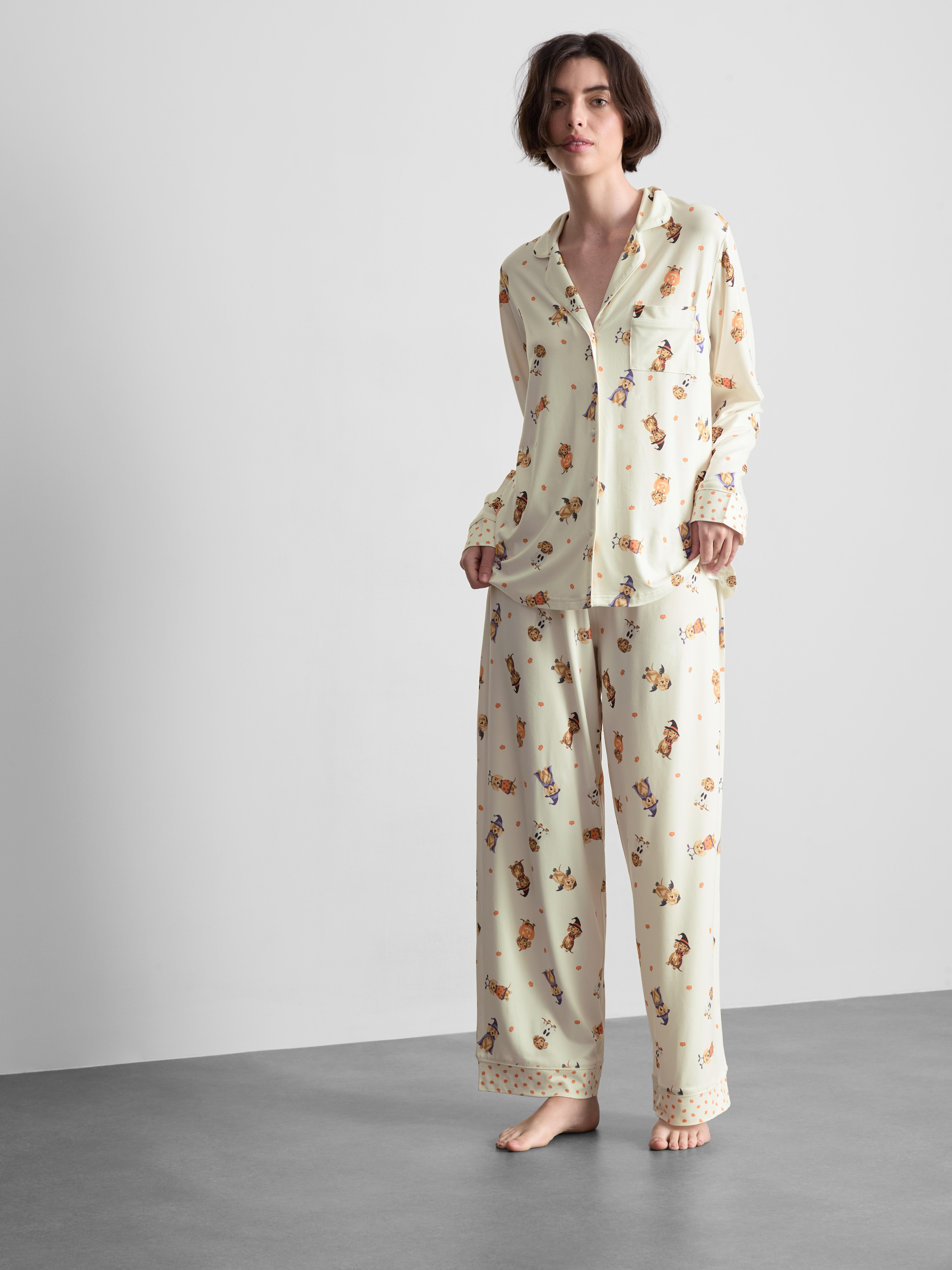Love To Lounge Printed Boyfriend Pajamas