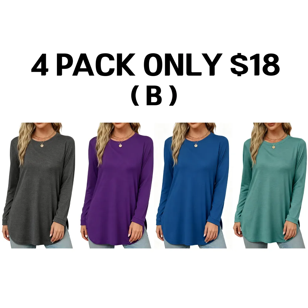 Women's belted top, long-sleeved shirt