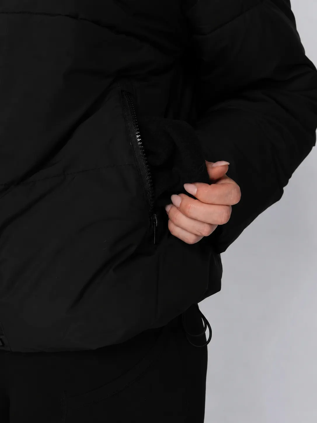Faux Fur Lined Detachable Hooded Short Puffer Jacket
