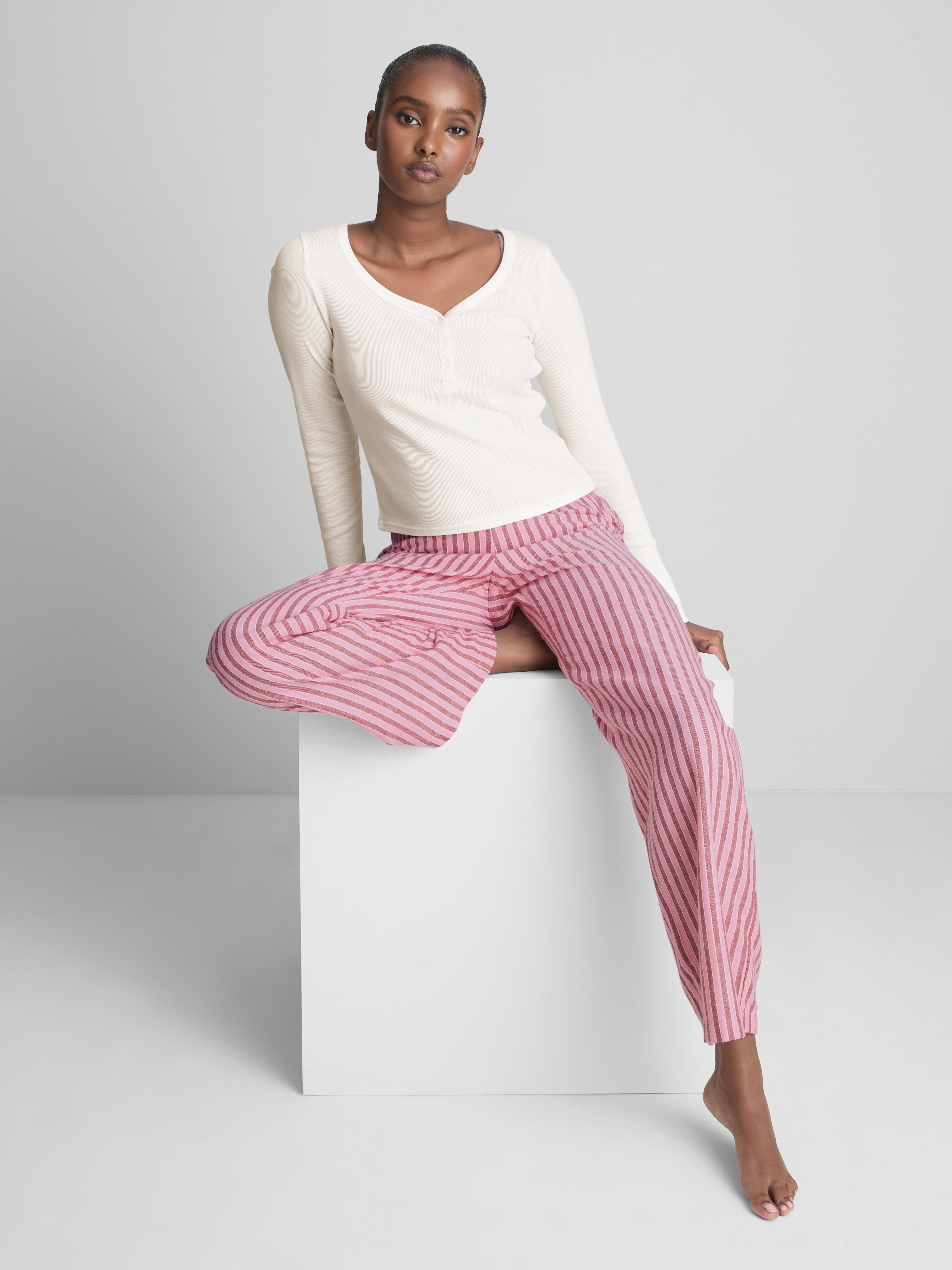 Cotton Henley Flannel Pajamas