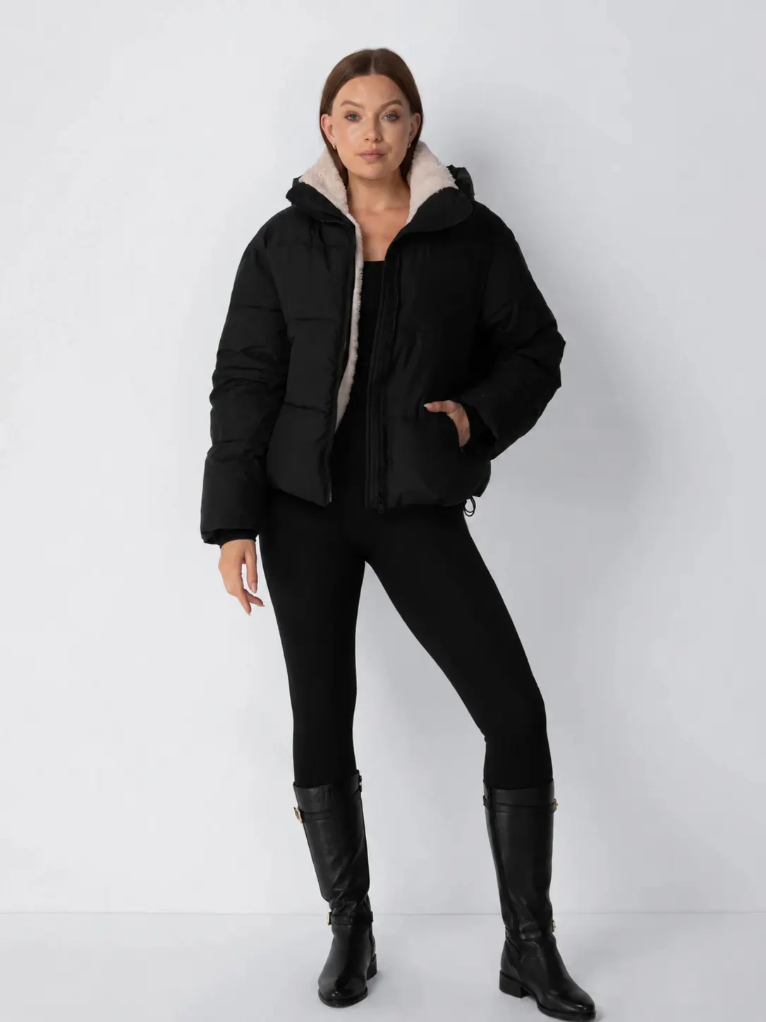 Classic Short Detachable Hooded Puffer Jacket