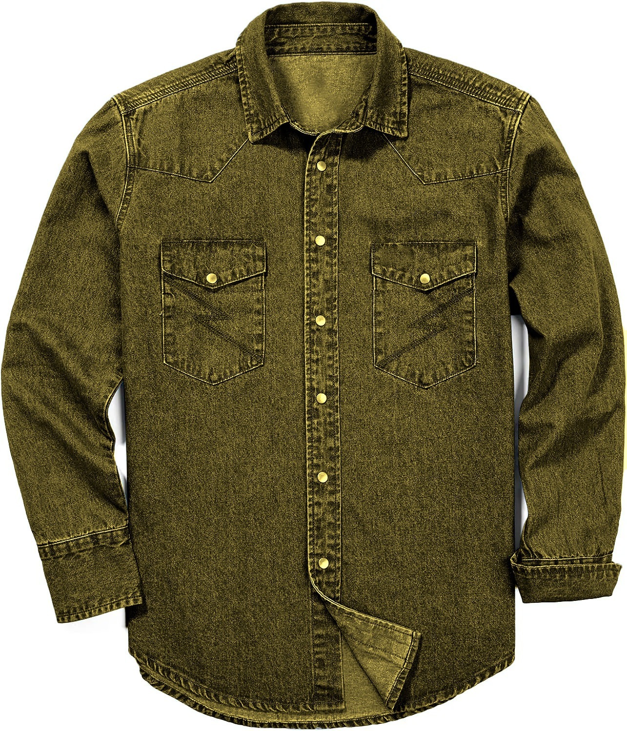 ✨Hot Sale✨Men's Long Sleeve Stone-Washed and Pre-Washed Denim Work Shirt