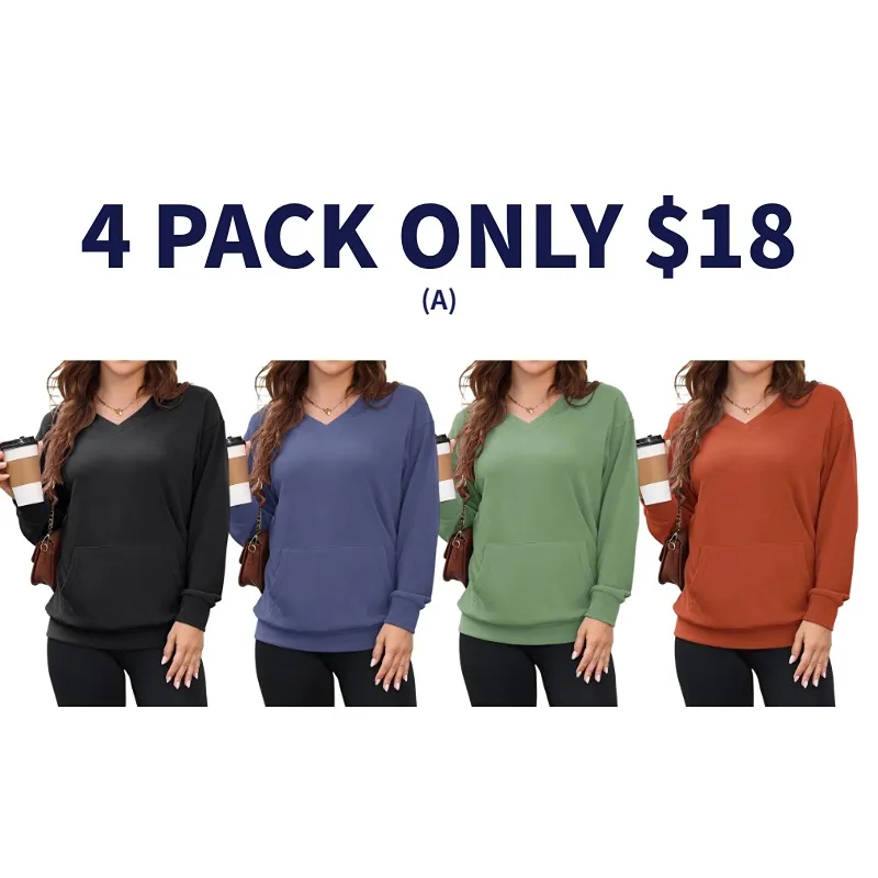 Women's Hoodless V-neck Sweatshirt