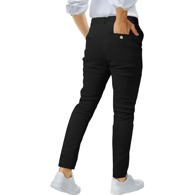 Men's Casual Slim Fit Pants Skinny Stretch Dress Slacks