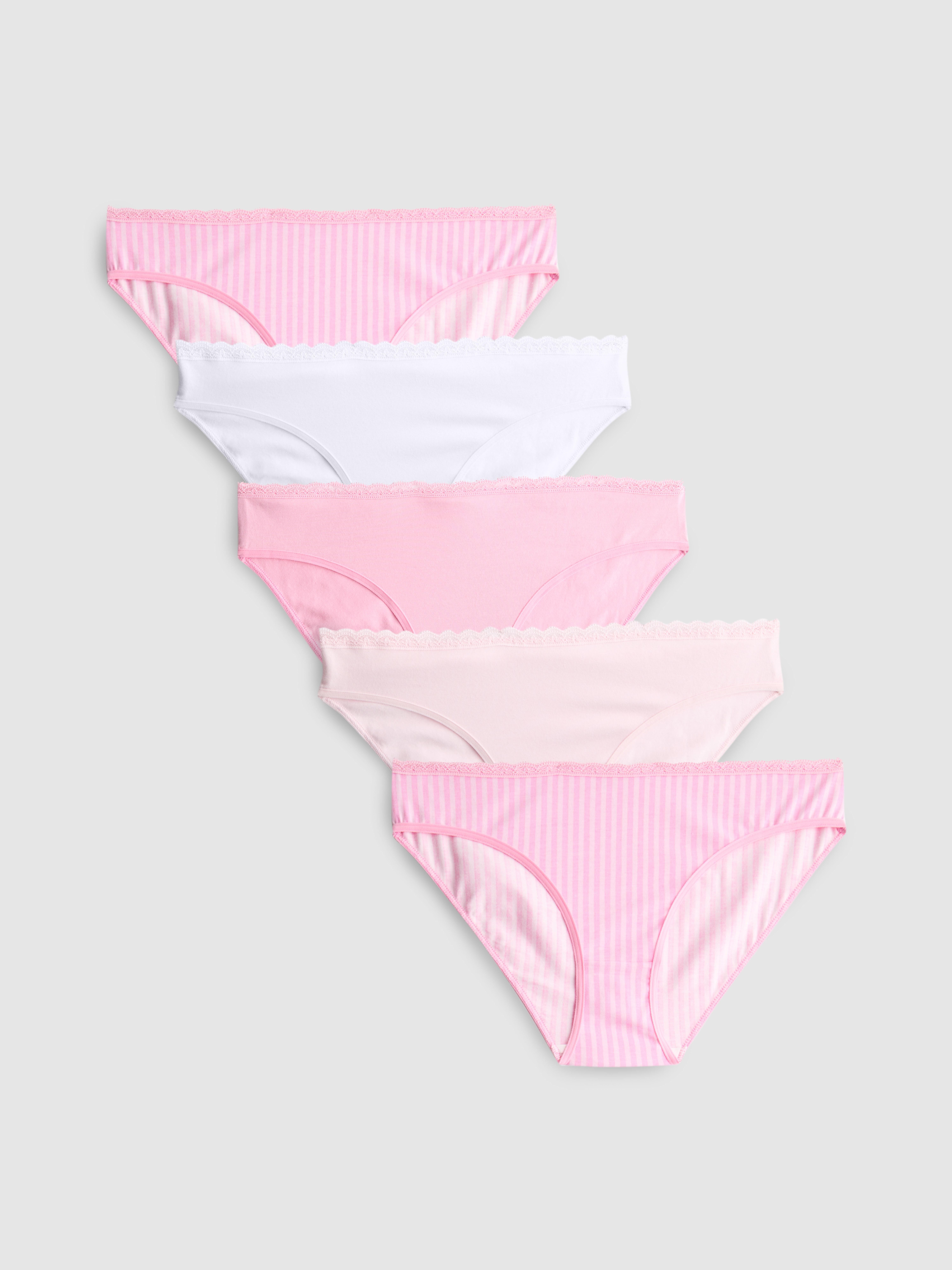 5pk Cotton-Rich Lace-Trim Mini Briefs