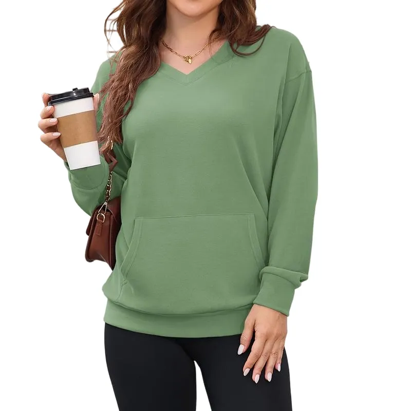 Women's Hoodless V-neck Sweatshirt