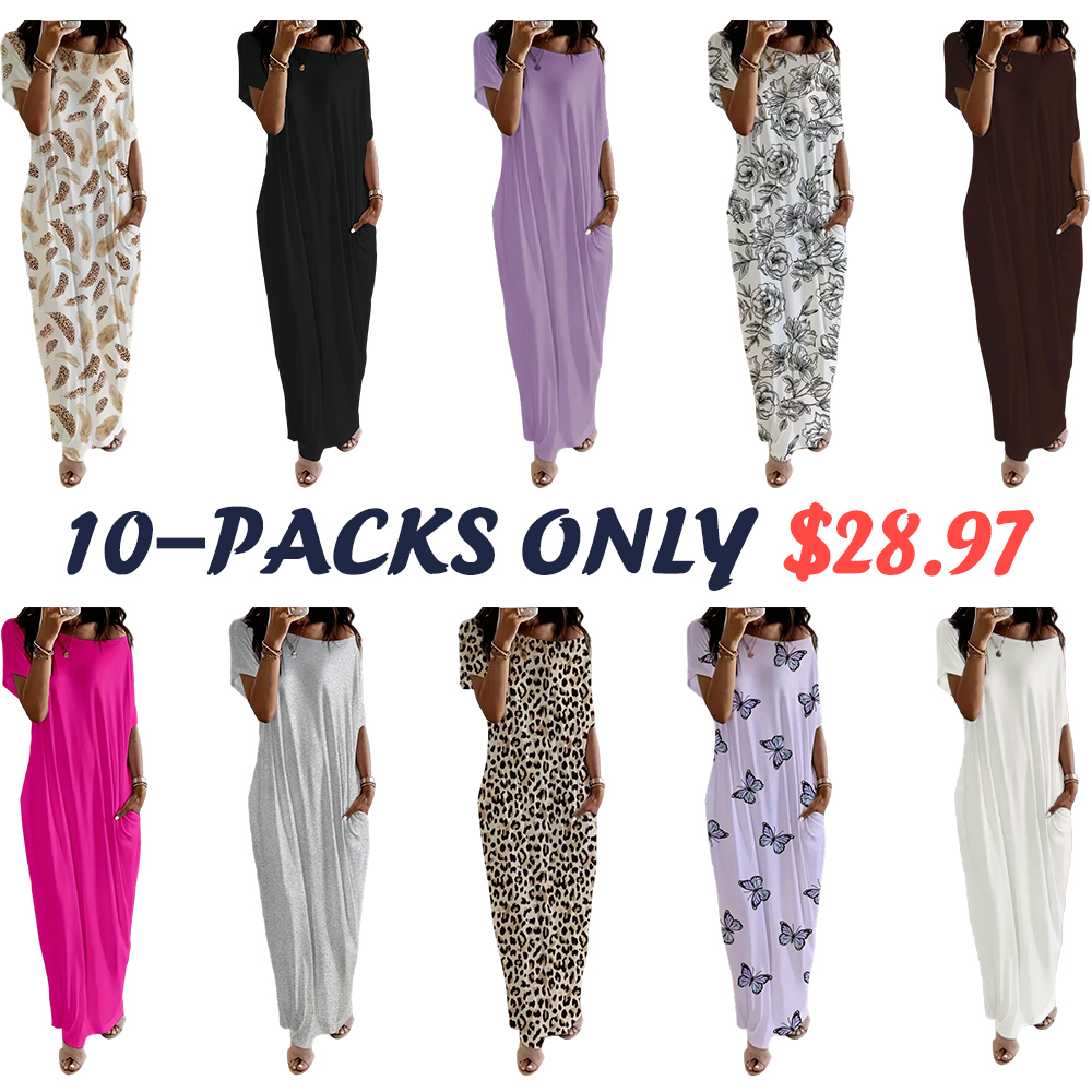 ⚡FINAL SALE⚡- Women's solid color casual dress