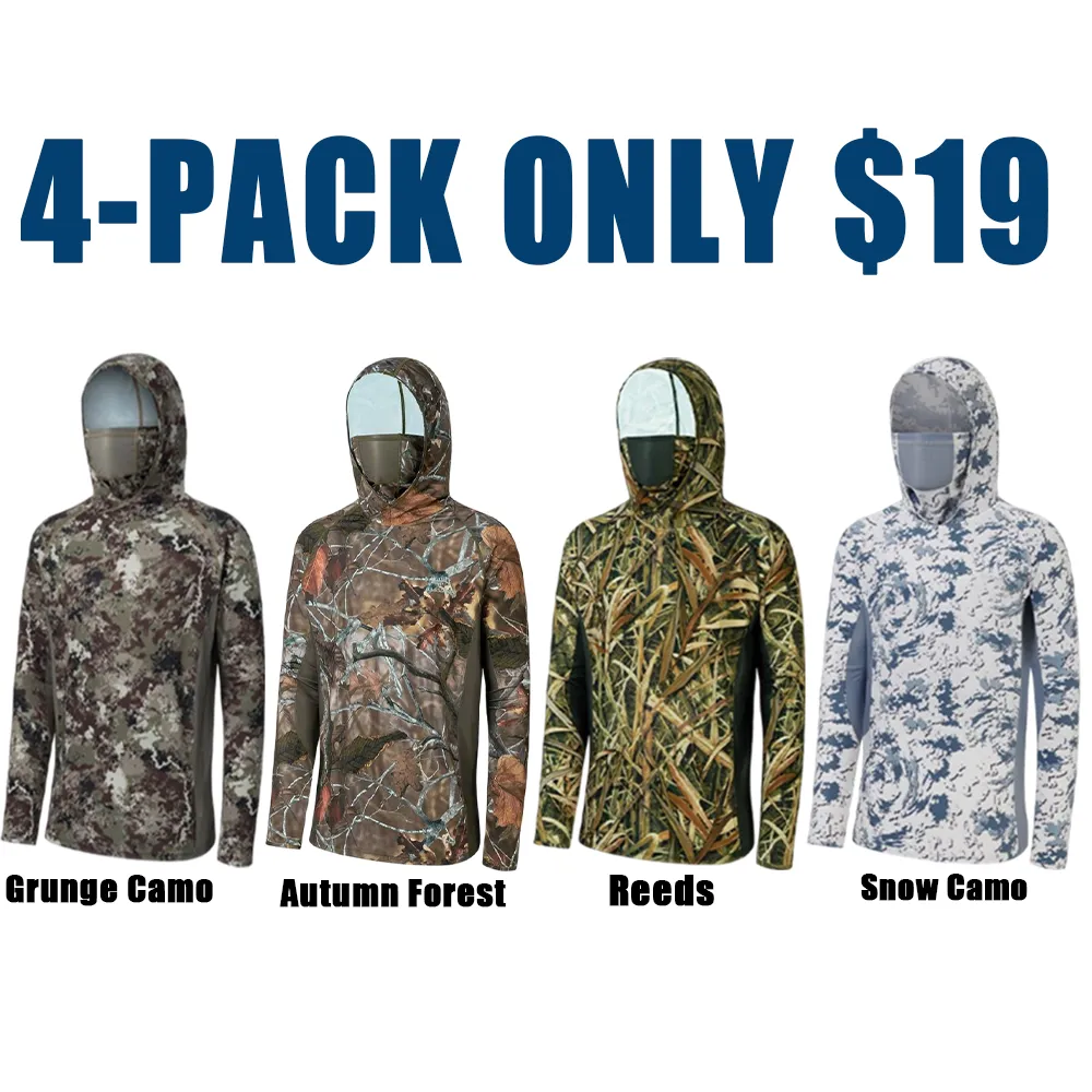 Men's UPF 50+ Camo Hoodie Shirt