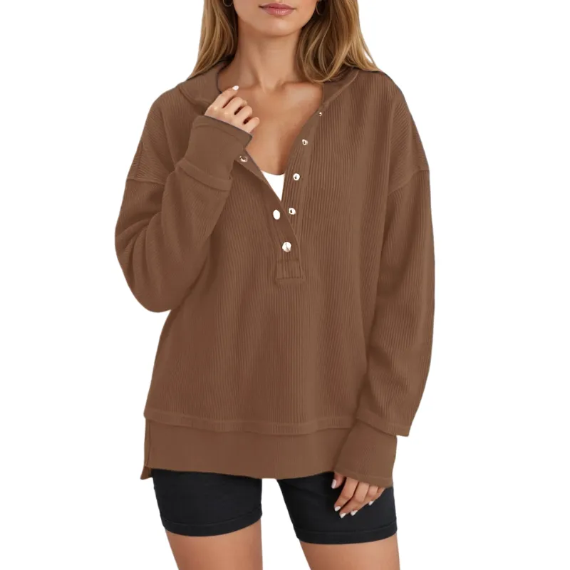Womens Fashion V Neck Sweatshirt
