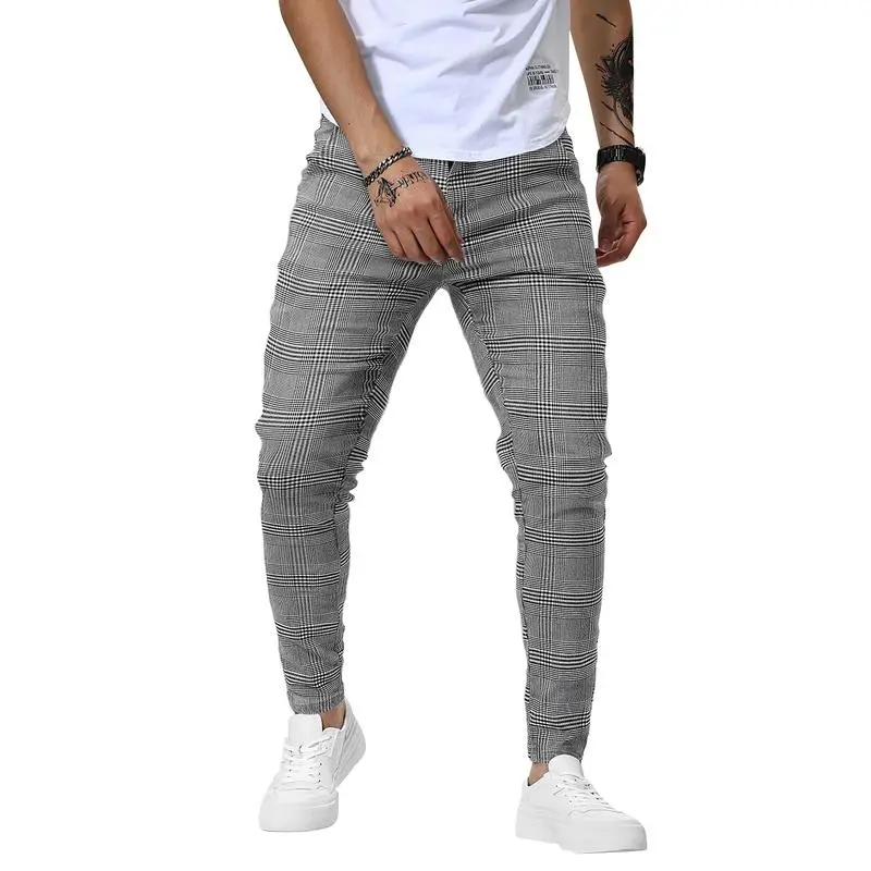 Men's Casual Slim Fit Pants Skinny Stretch Dress Slacks