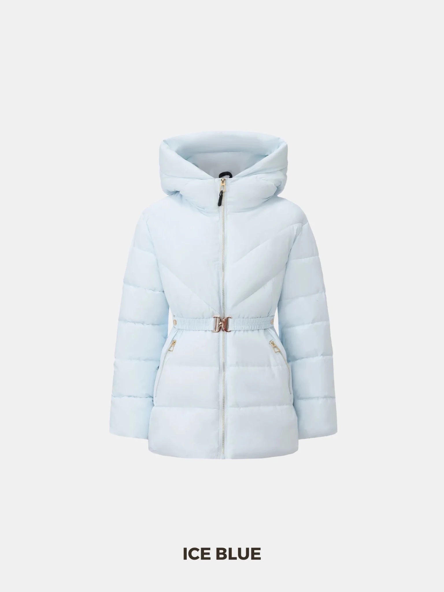 Gold-tone Belted Puffer Jacket
