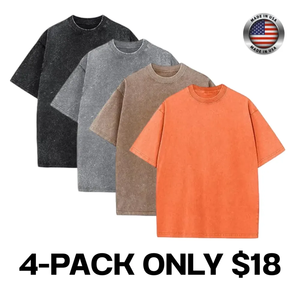 Men's Acid Wash Cotton T-Shirts