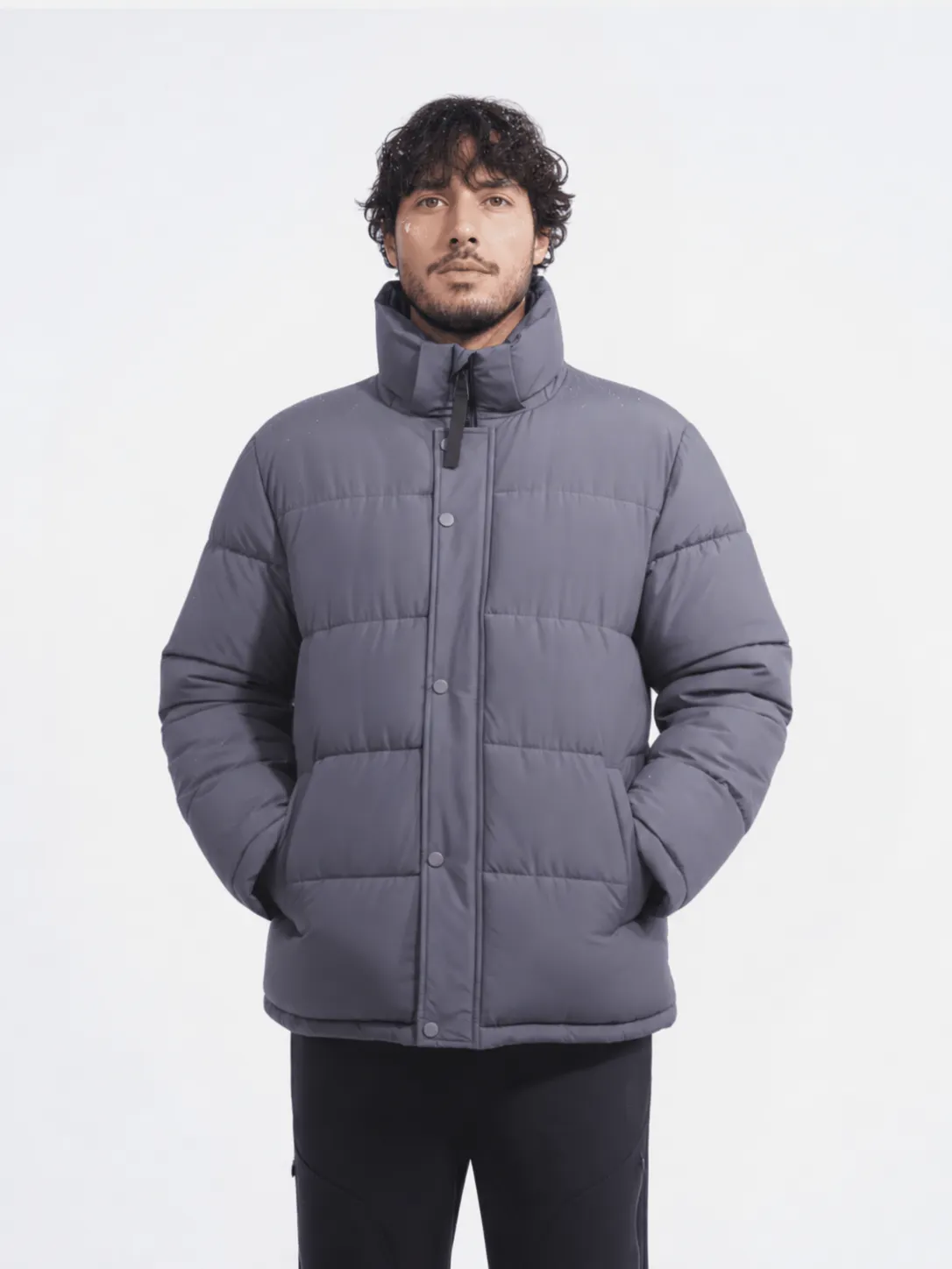 Men's Detachable-Hooded Puffer Jacket