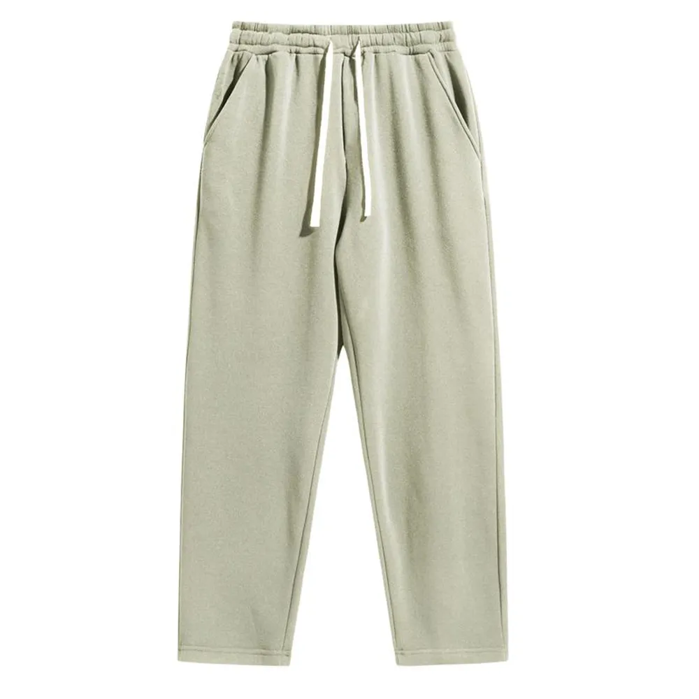 Men's Cotton Casual Regular Fit Solid Drawstring Waist Sweatpants