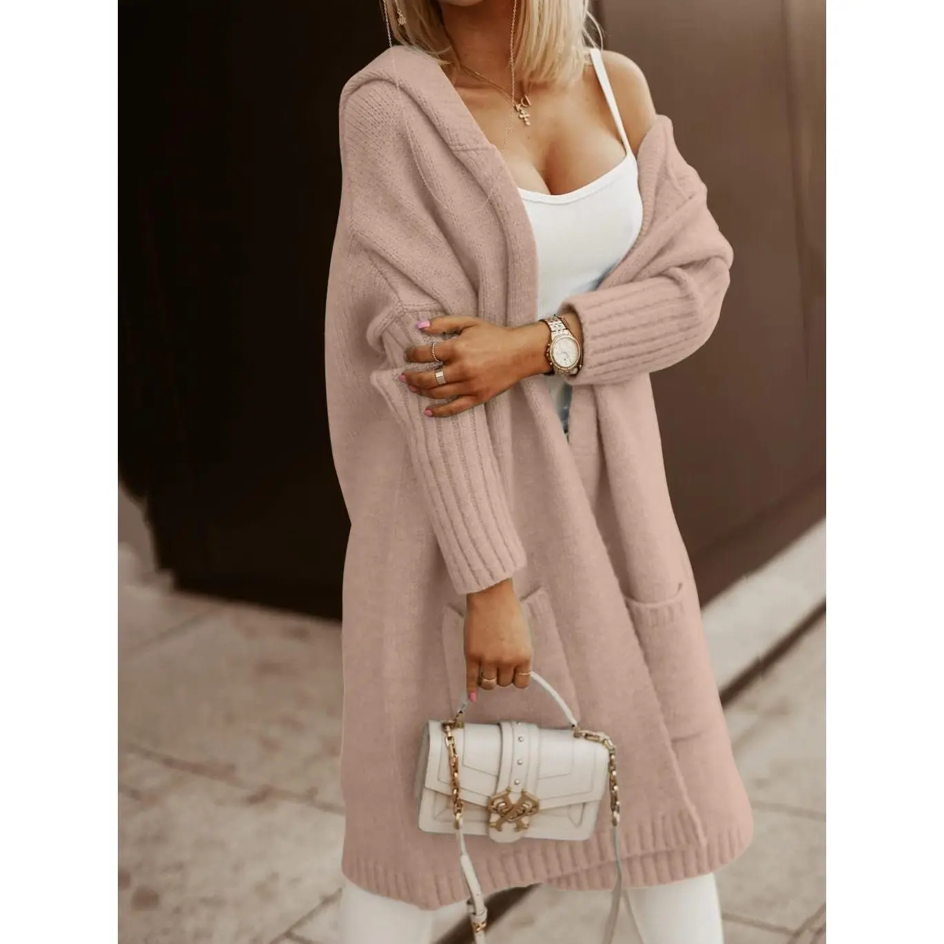 Hooded Long Cardigan Sweater Coat