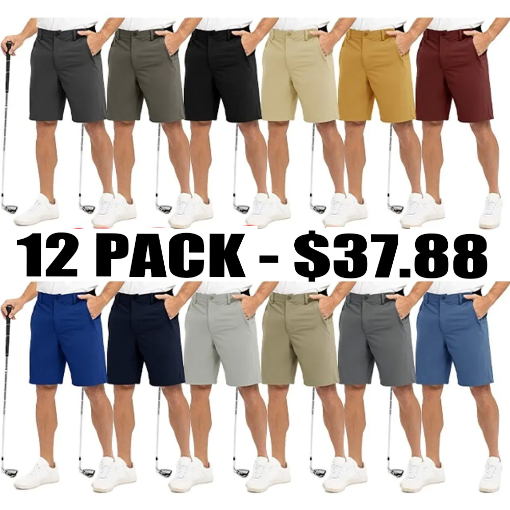 🔥Men's Golf Work Shorts Stretch Waistband Dry Fit