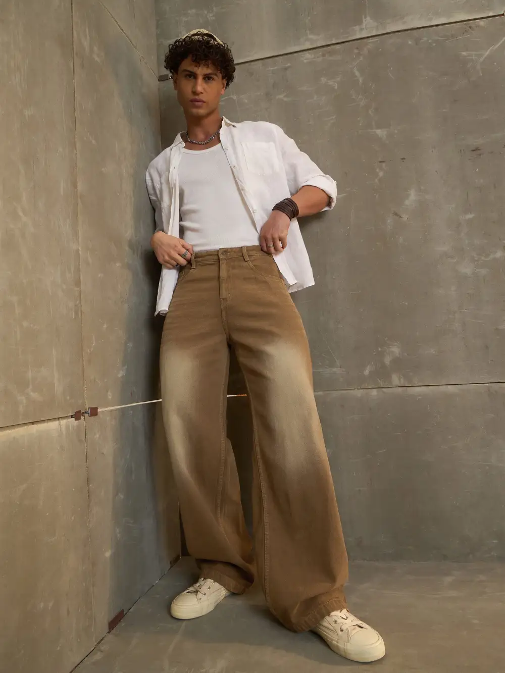 Men Basic Wide Leg Jeans