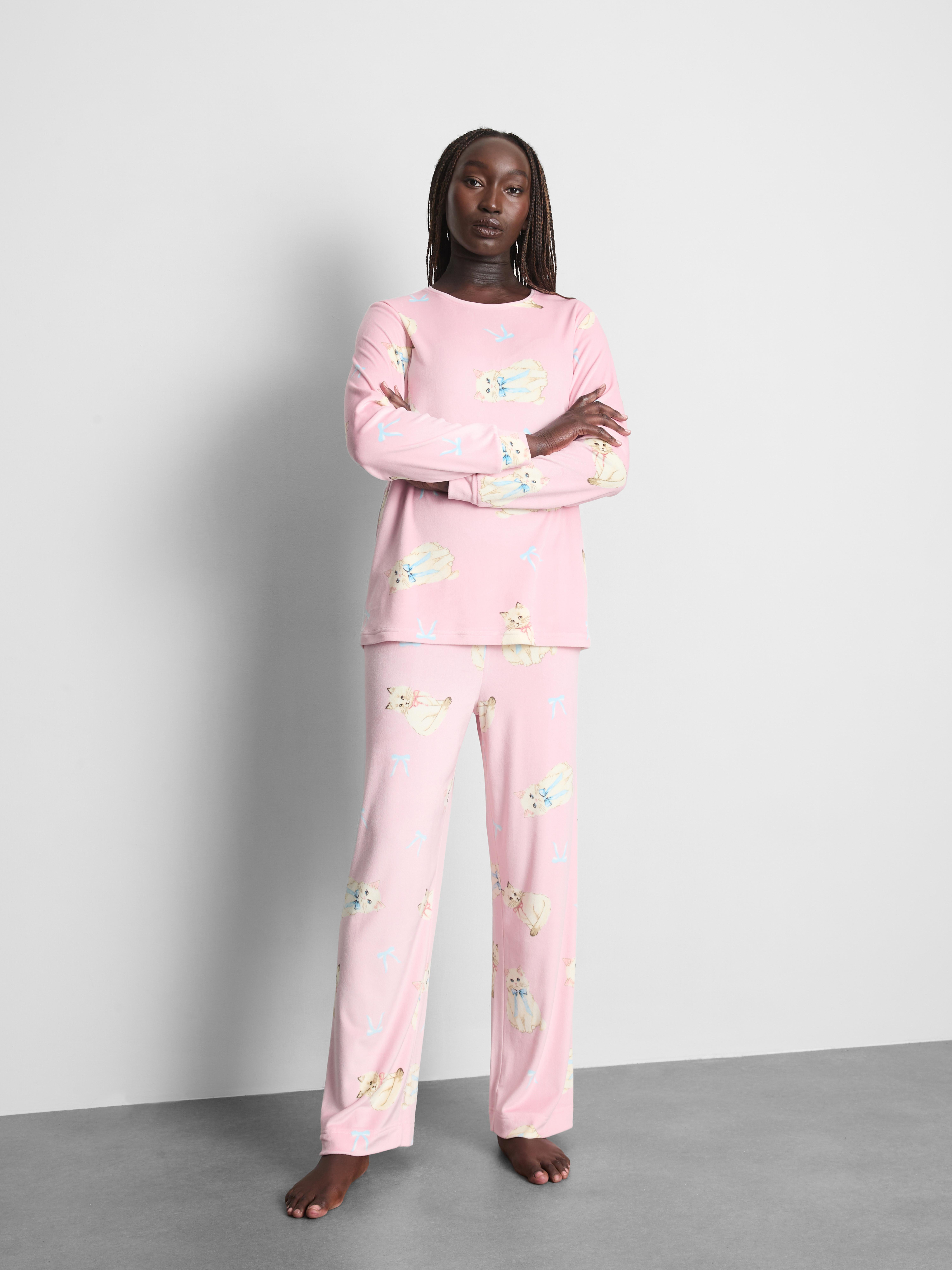 Plush Crew Neck Pajamas