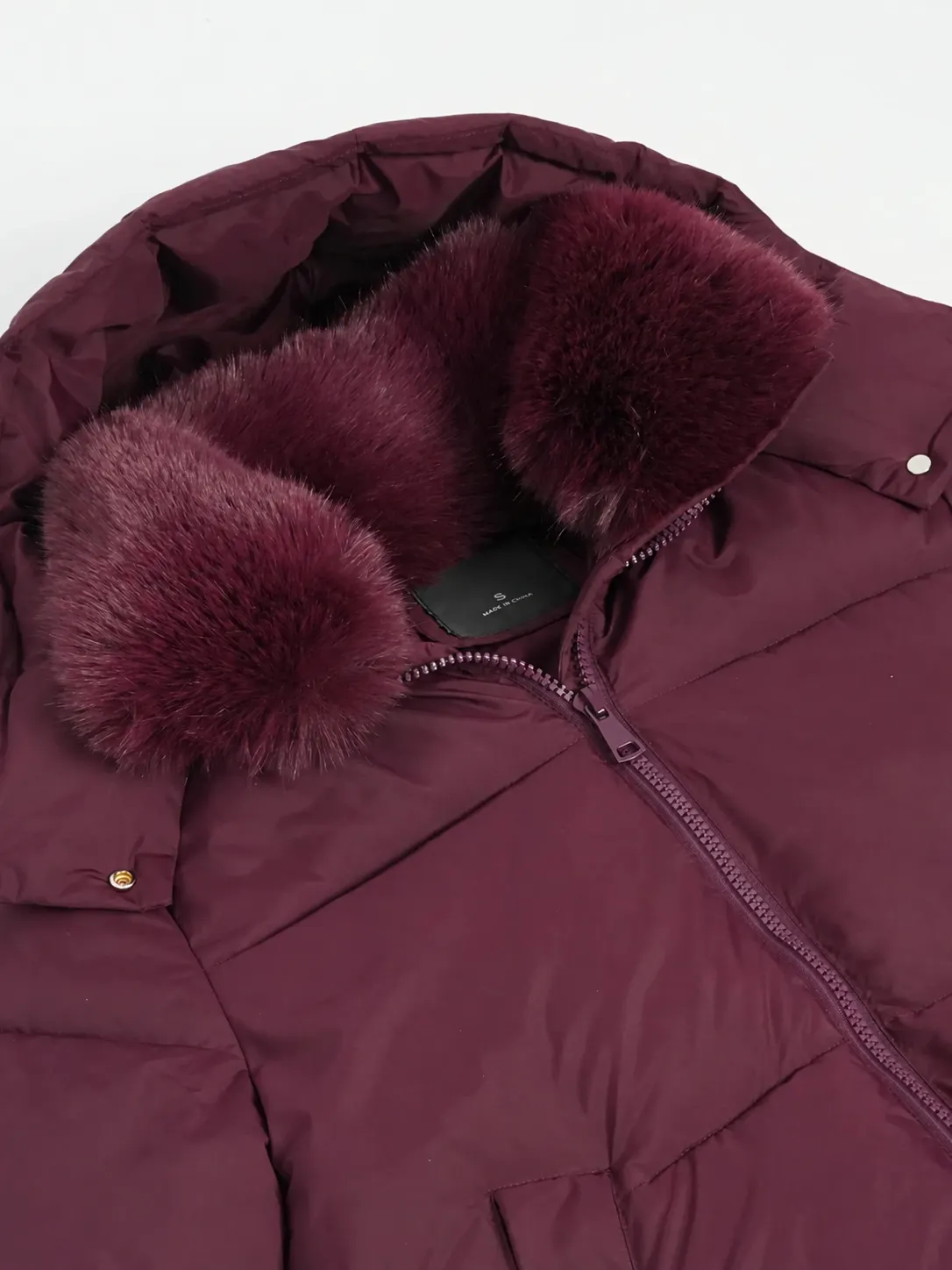 Faux Fur Collar Long Puffer Jacket