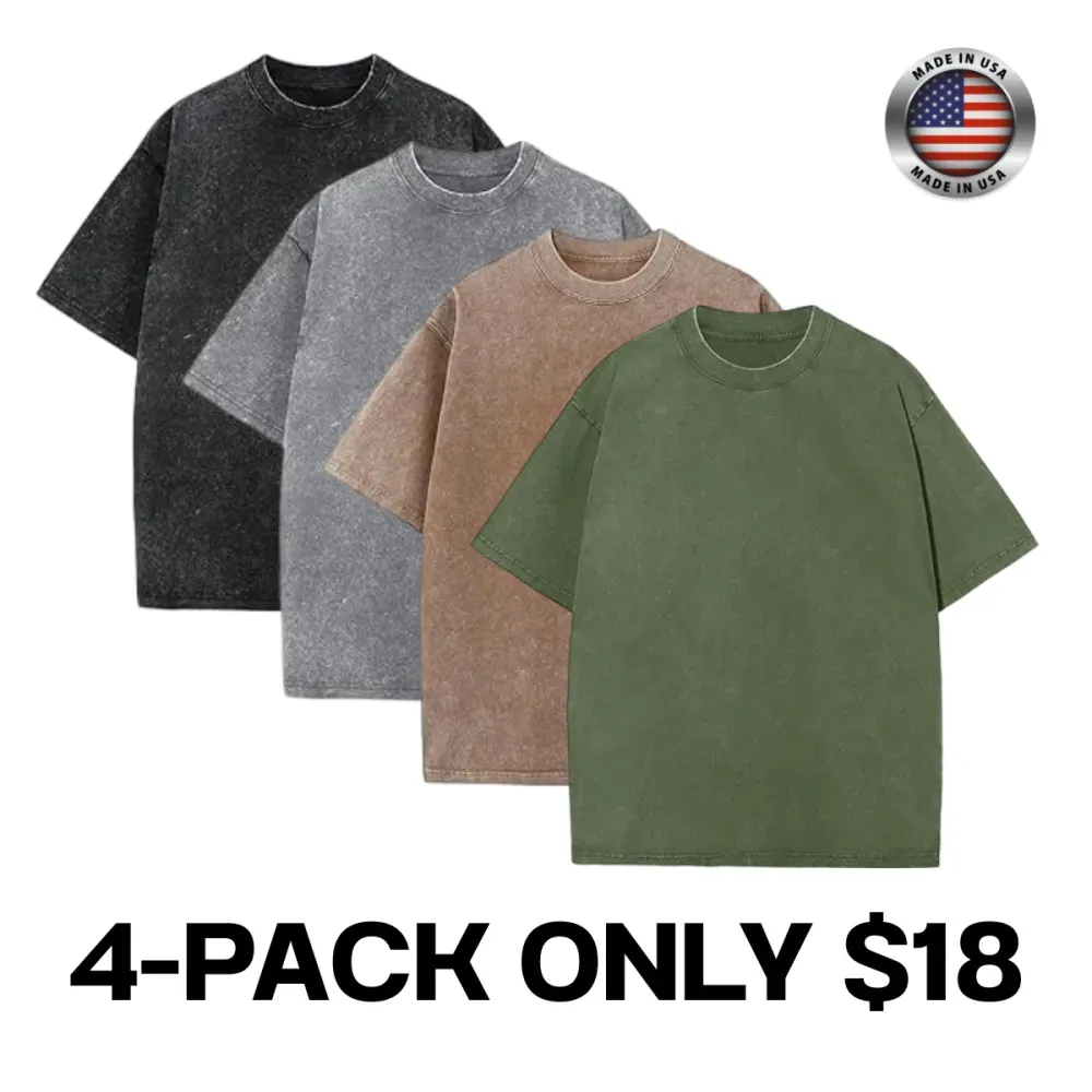 Men's Acid Wash Cotton T-Shirts