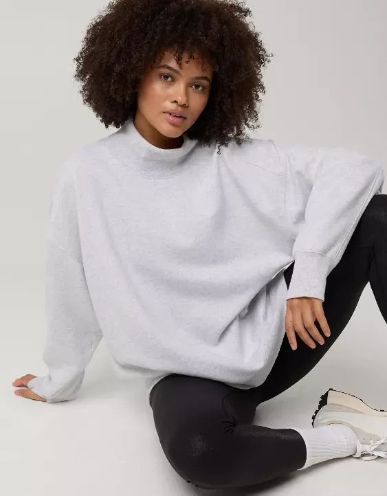 🔥 6-Color 6-Set - $26.9 Today 🔥Cloud Fleece Oversized Mockneck Sweatshirt+Barrel Sweatpant Matching Sets