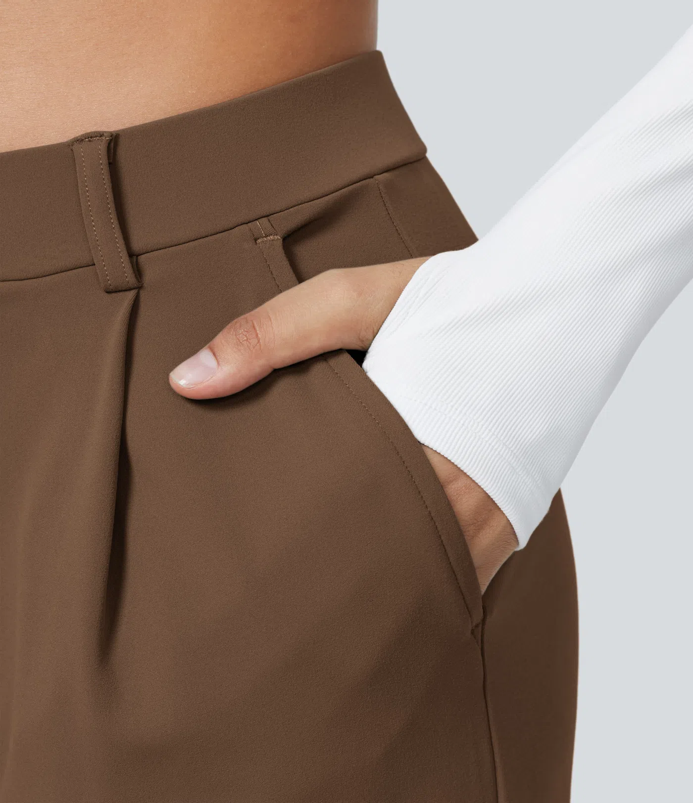 ⏰Big Spring Sale!High Waisted Side Pocket Straight Leg Work Pants