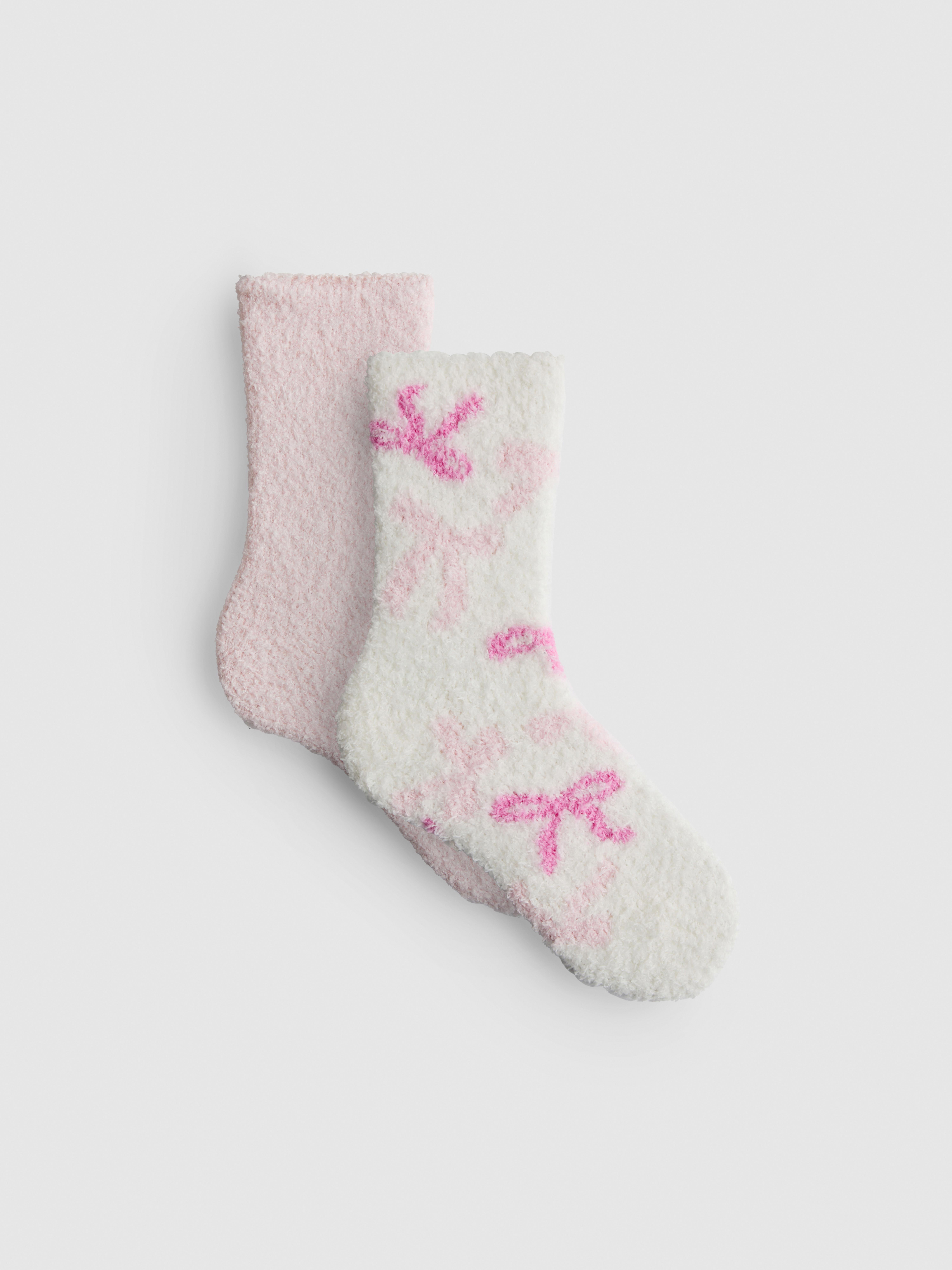 2pk Bow Bouclé Crew Socks