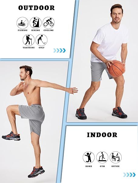 Men's workout running shorts(Pockets on both the front and back)