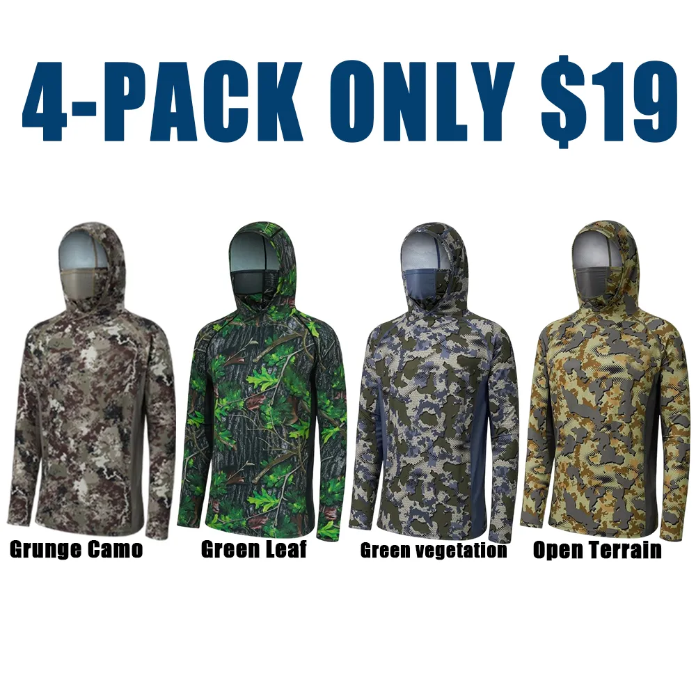 Men's UPF 50+ Camo Hoodie Shirt