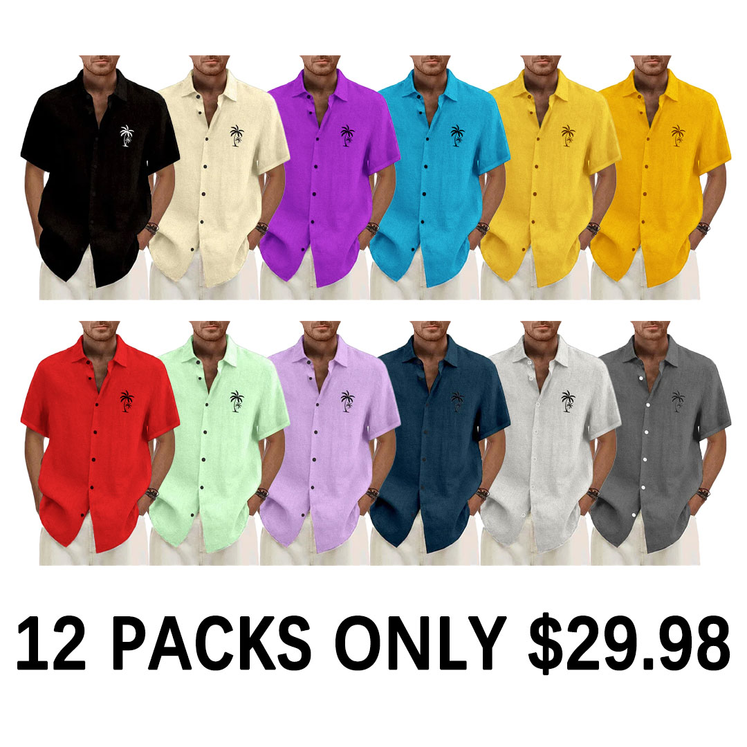 Classic Beach Men Polo Shirt Collar Short Sleeved Work Shirts for Men