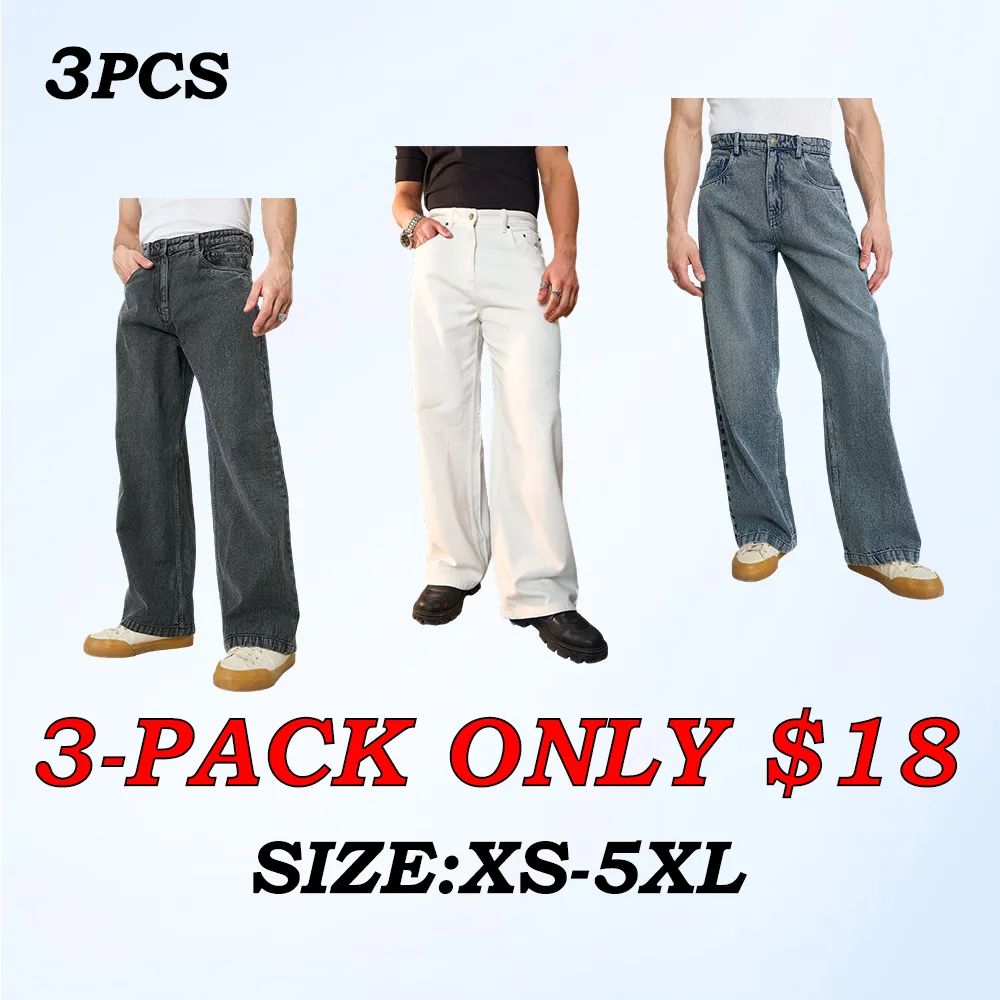 Men Basic Wide Leg Jeans