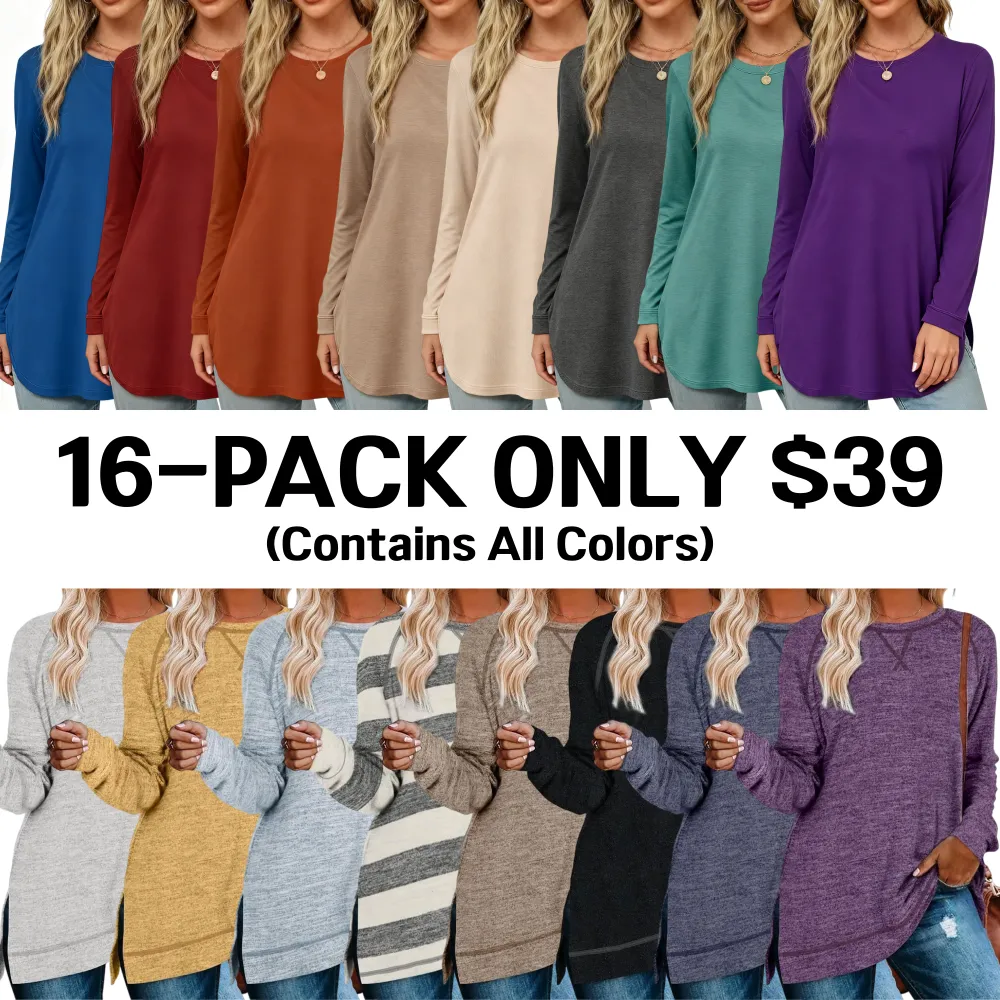 Women's belted top, long-sleeved shirt