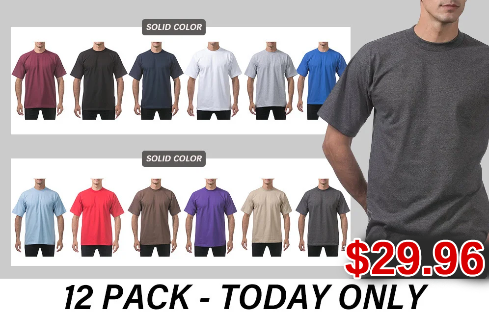 Men's Heavyweight Cotton Short Sleeve Crew Neck T-Shirt