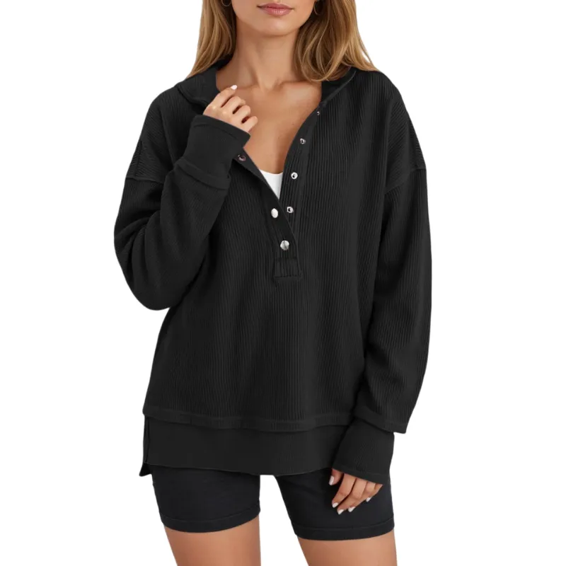 Womens Fashion V Neck Sweatshirt