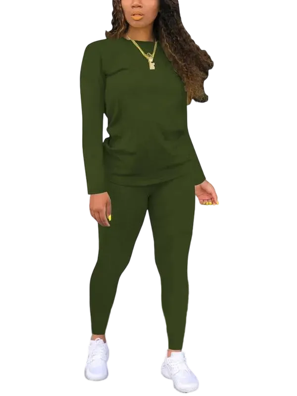 💥Clearance Sale⏰ Women's solid color elastic waist pants suit🔥