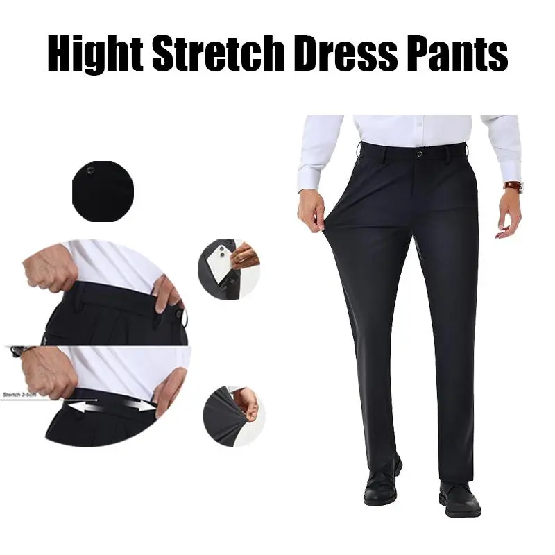 Men's Stretch Dress Pants No Iron Golf Pants Expandable