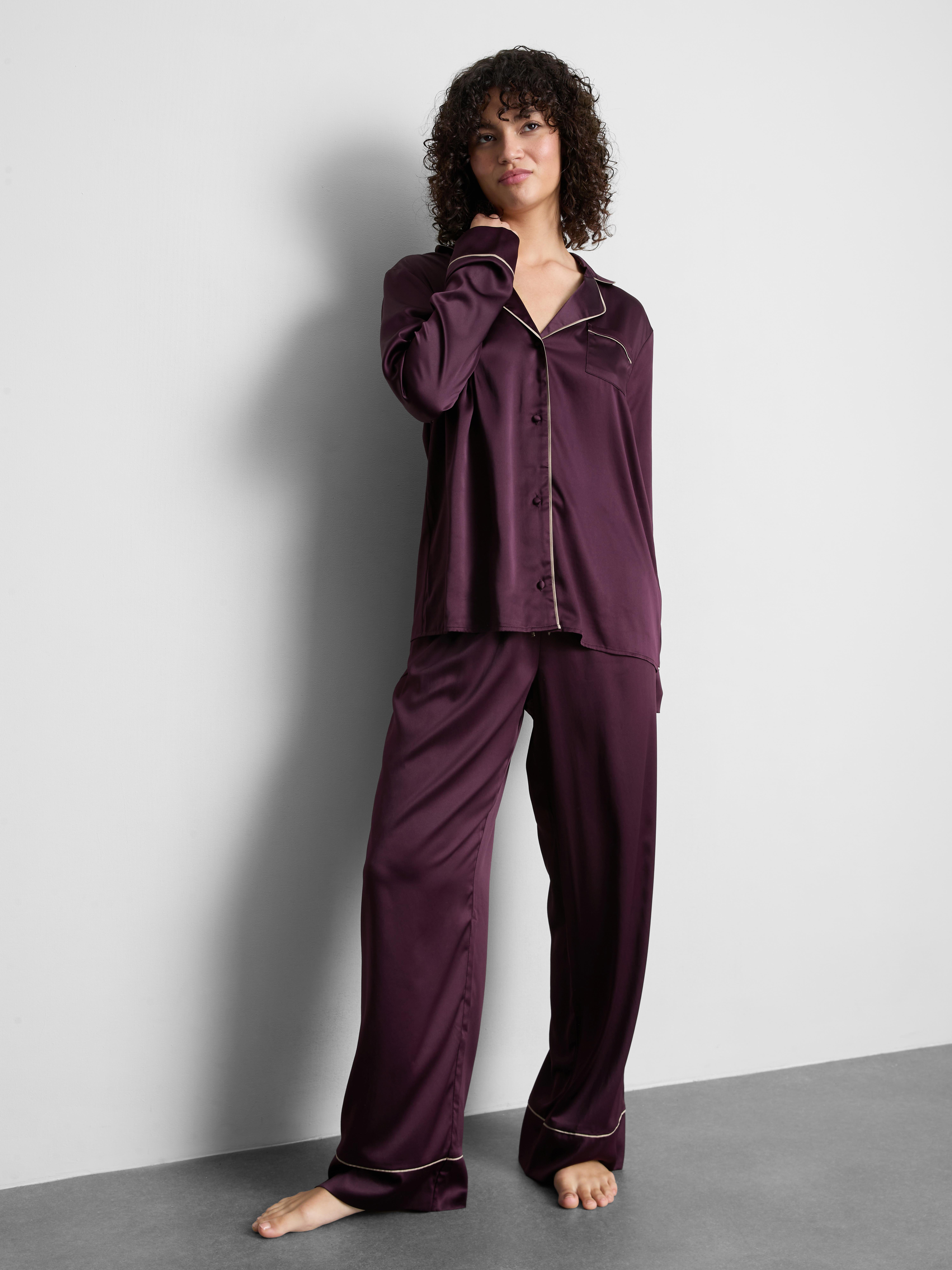 Piped Trim Long-Sleeve Pajamas