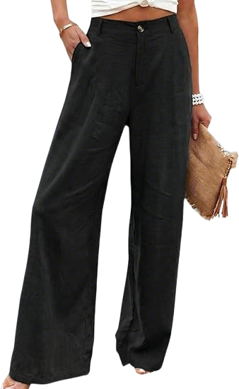 ⚡LAST 2 DAYS⚡- Women’s Casual High Waist Linen Wide Leg Trousers