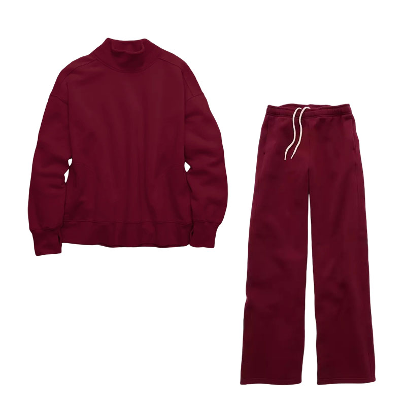 🔥 6-Color 6-Set - $26.9 Today 🔥Cloud Fleece Oversized Mockneck Sweatshirt+Barrel Sweatpant Matching Sets