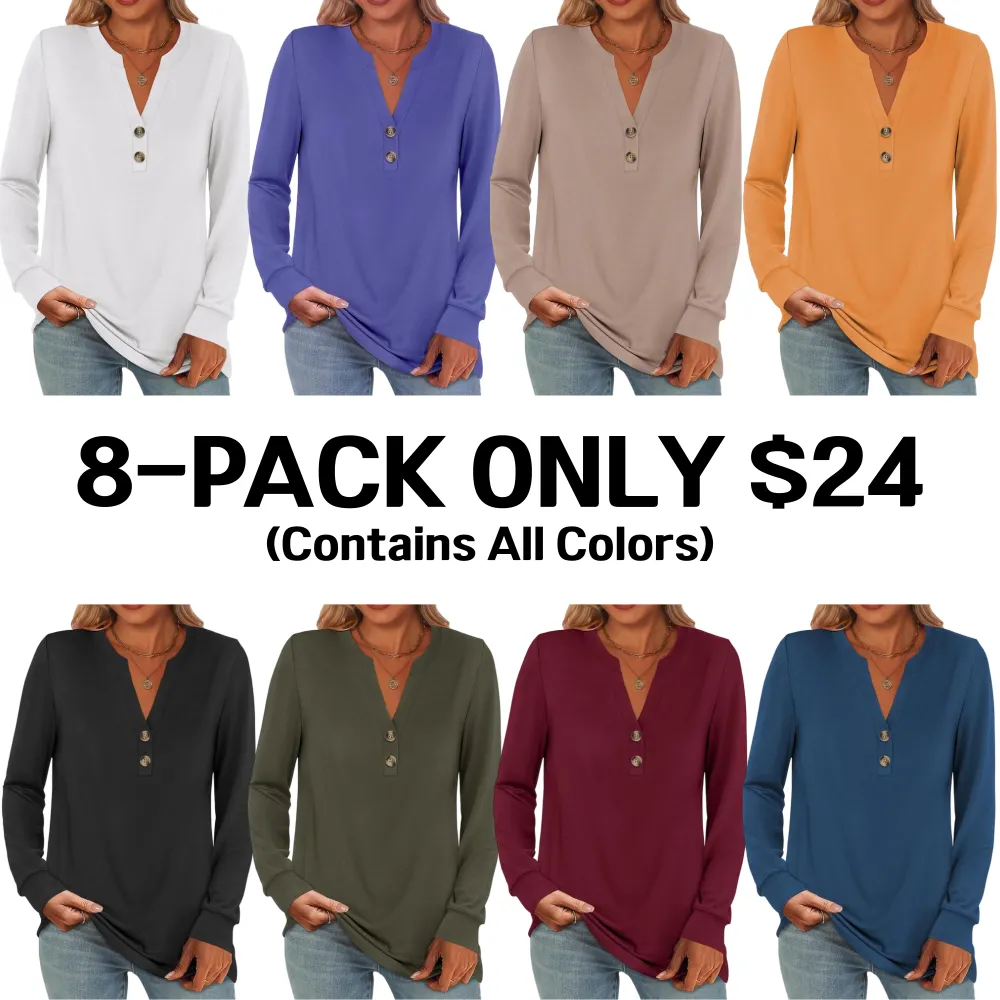 Women's 2025 Trendy Fall Henley Top