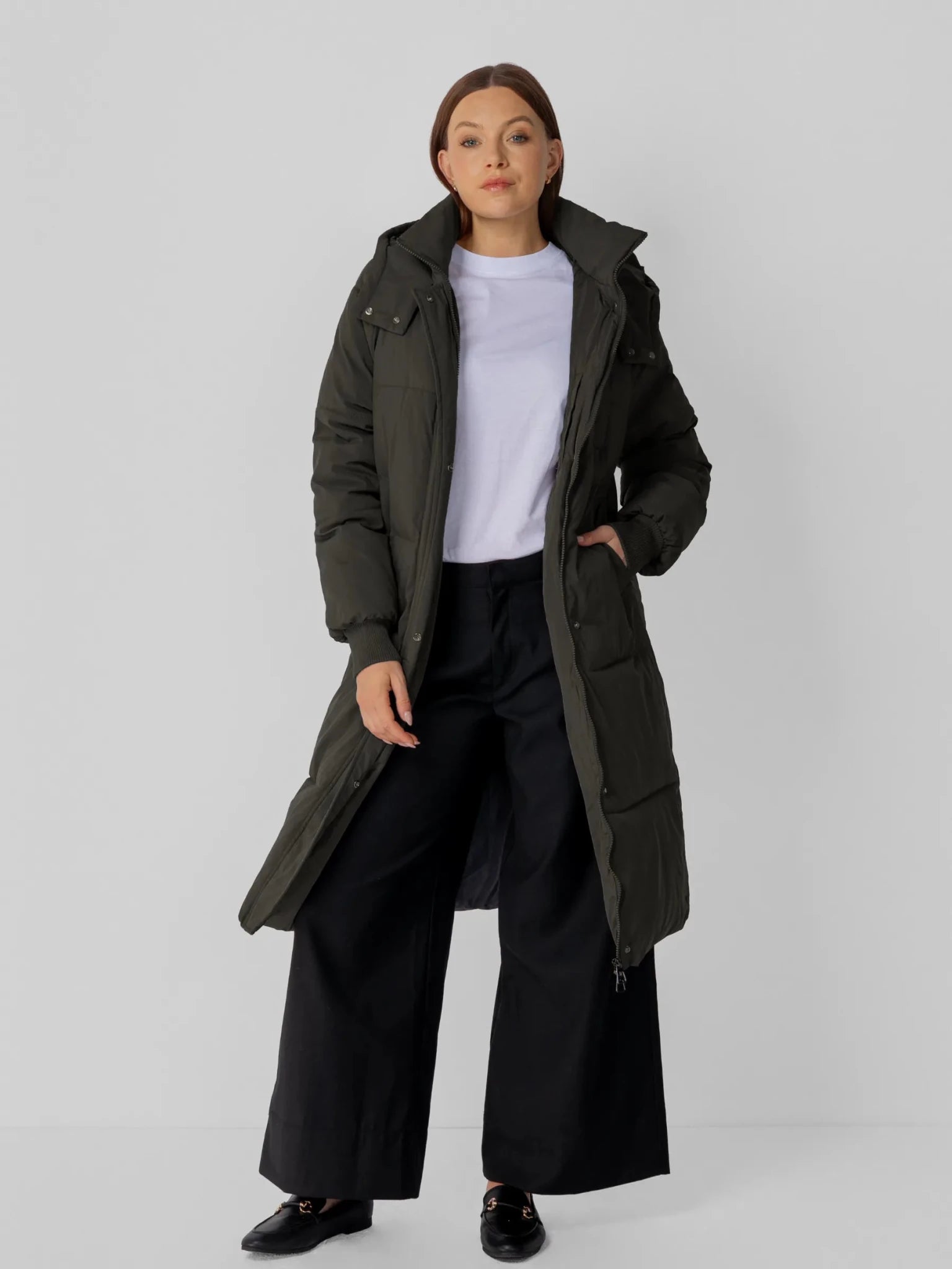 Classic Long Hooded Puffer Jacket