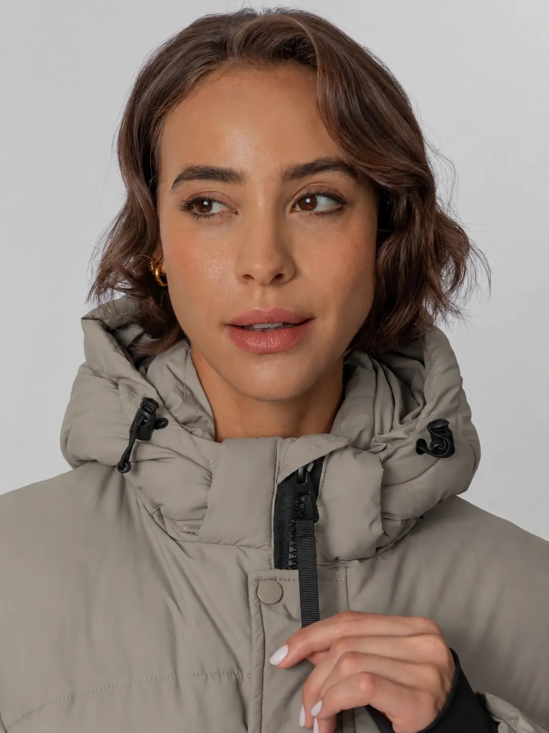 Detachable Hooded Regular Length Puffer Jacket